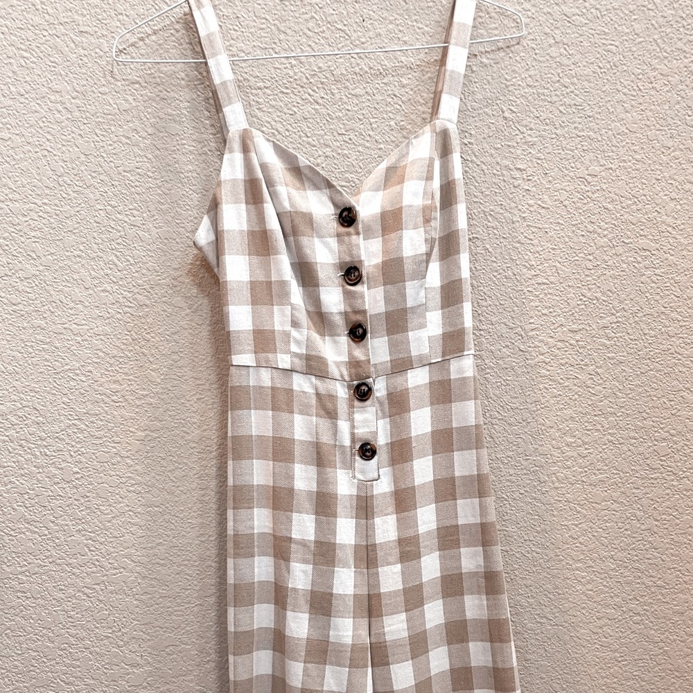 Checkered Open Back Jumpsuit